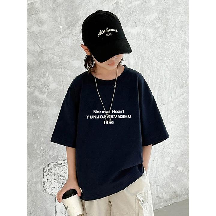 男童2025新款卡通风T恤男女童同印花短袖A类宽松夏季学生夏装港风