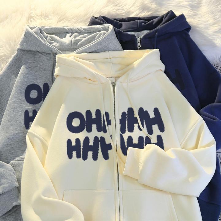 特大码80-300斤潮流个性休闲慵懒风开衫卫衣男女秋冬加绒加厚外套