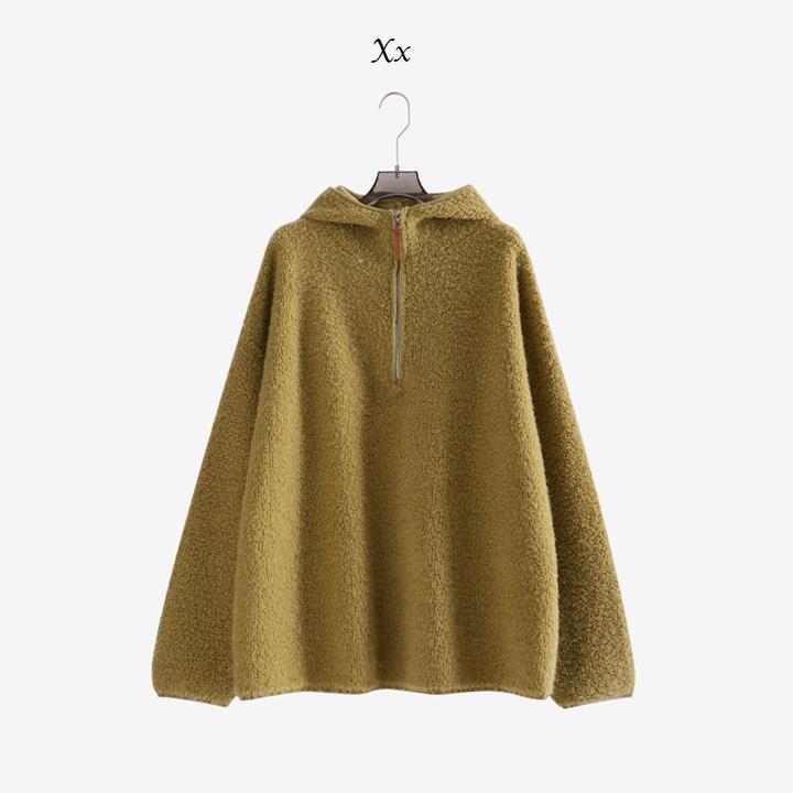 【云朵泰迪】高克重全羊毛泰迪熊半拉链连帽衫-3-9319