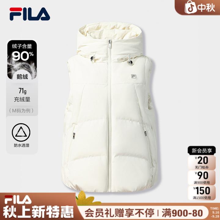 Fila/斐乐女秋冬羽绒马甲【90绒子含量】鹅绒保暖防水F11W543905F