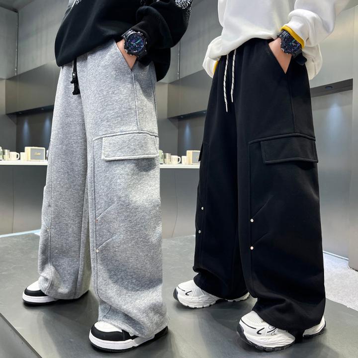 裤子韩版秋季纯色男童中大童