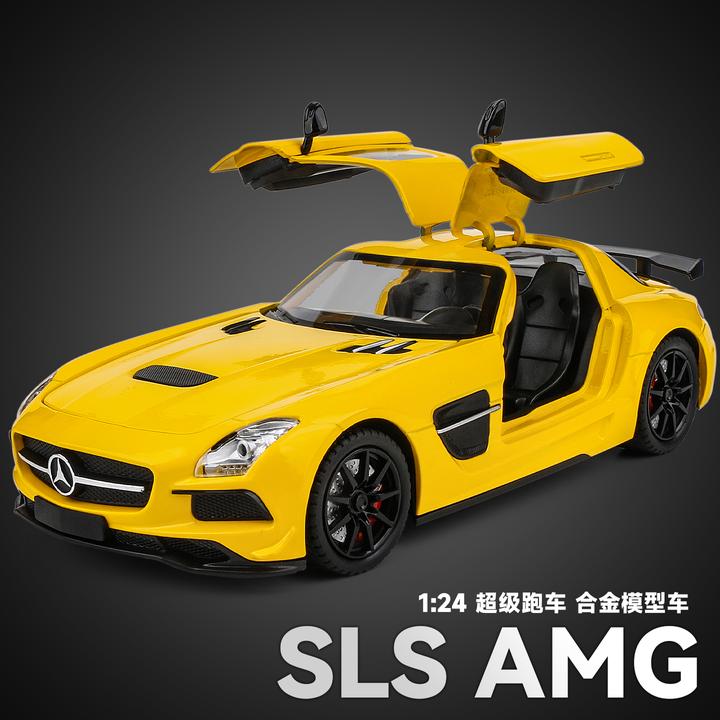1:24大奔SLS合金车模仿真AMG赛车玩具跑车模型男孩小汽车收藏摆件