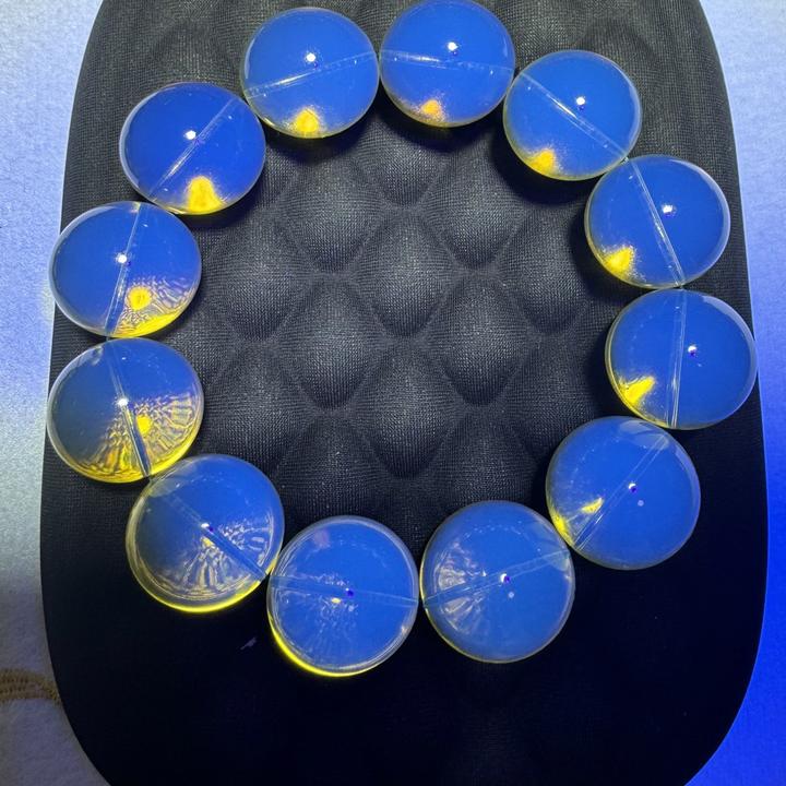 馆藏级5A净水天空蓝蓝珀19+大手串男女饰品同款百搭