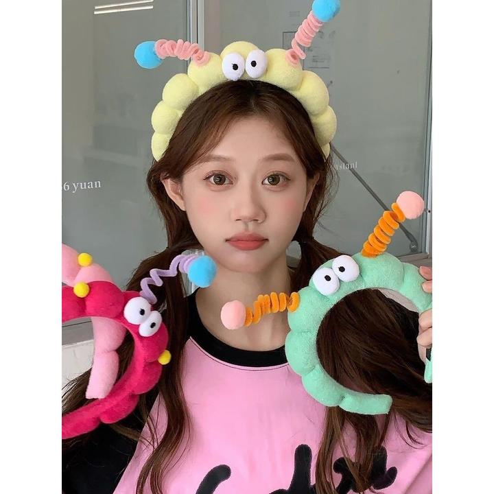 可爱扭扭怪兽发箍女洗脸毛绒发箍搞怪防滑毛毛发饰头箍秋冬新款