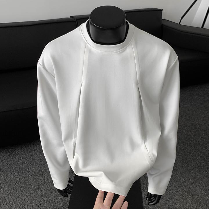 2025秋季新款美式重磅正肩痞帅长袖T恤男女拼接潮牌卫衣宽松百搭