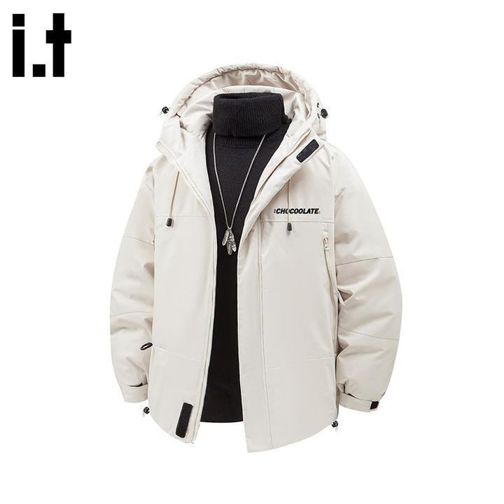i.t:CHOCOOLATE连帽保暖棉服男士秋冬新款韩系高级感加厚休闲棉衣