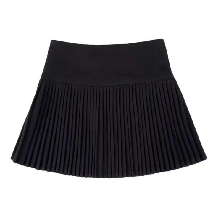 百褶裙短裙女2025秋冬新款黑色百搭高腰显瘦裙子毛呢A字半身裙