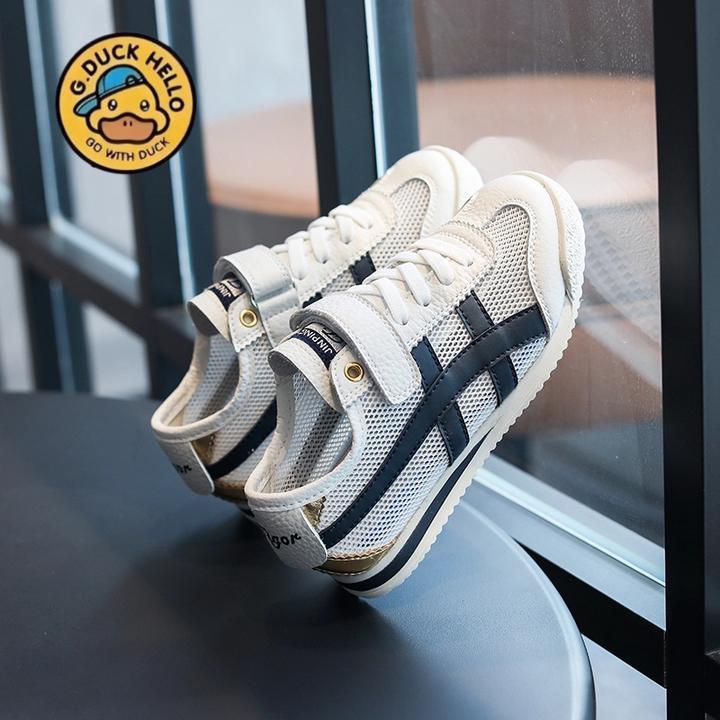 小黄鸭儿童网鞋2025夏季新款女童软底网布阿甘鞋透气男童小白鞋