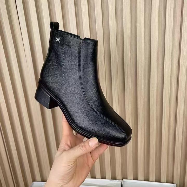 2025新款爆款冬季保暖靴真皮妈妈短靴中年女士加绒加厚靴子1088