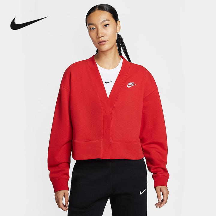 NIKE/耐克马年CNY系列女子休闲运动宽松薄绒针织开衫IF5456657