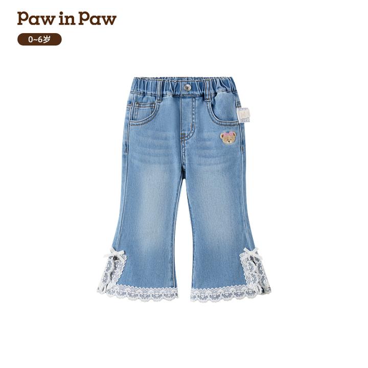 【达人专属】PawinPaw童装25年秋冬新款女宝牛仔裤喇叭裤PCTJF4882E