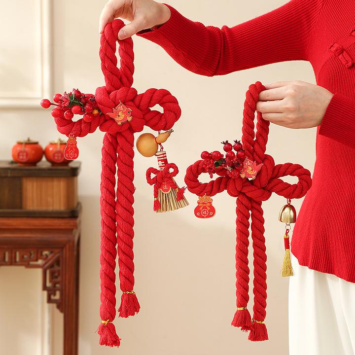 新年中国结挂件年年有余红色万字结门挂春节喜庆氛围装饰布置用品