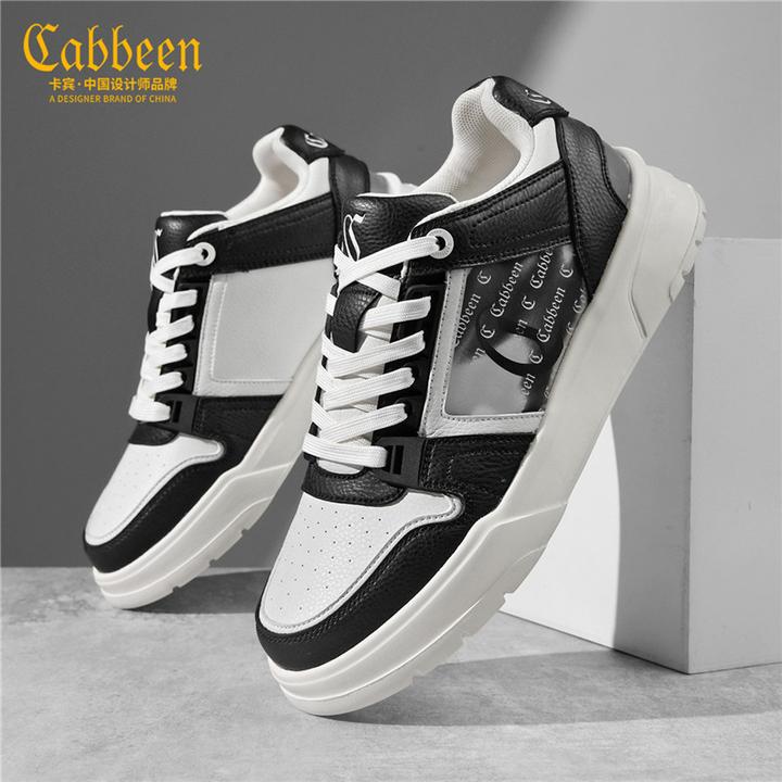 卡宾潮牌正品男鞋冬季网红爆款黑白色百搭板鞋男士厚底增高休闲鞋