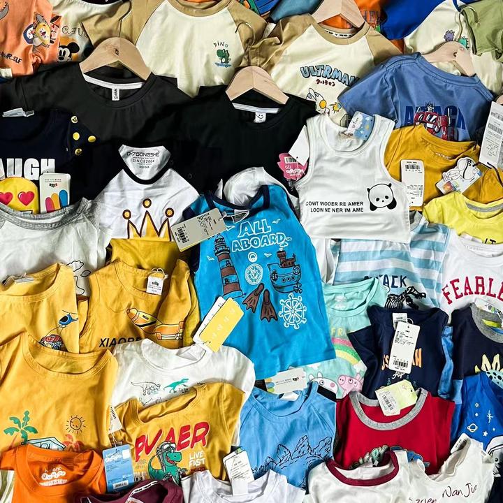 专柜货，孤品高货，A类100%优质纯棉儿童女童男童休闲夏季半袖印花