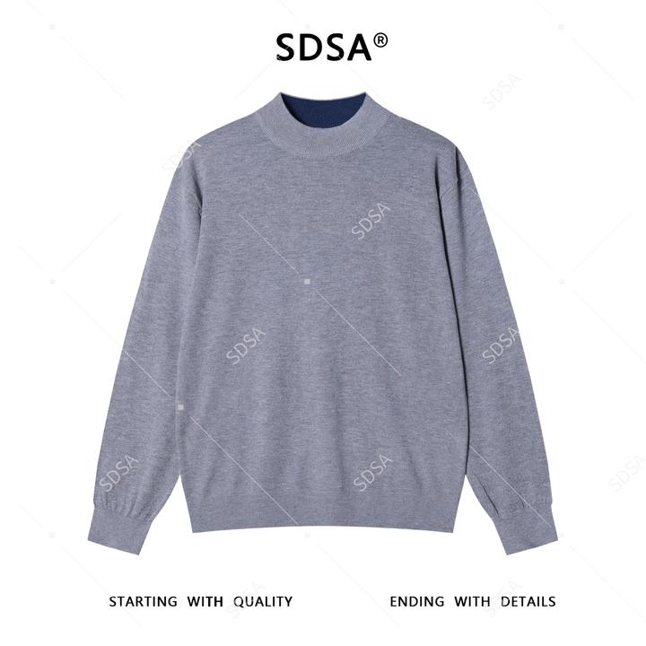 SDSA男士秋冬新款痞帅男装潮牌简约纯色圆领针织衫毛衣百搭休闲
