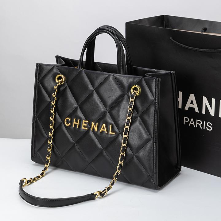 香港品牌真皮2025新款大容量小香风菱格托特包高级感单肩手提包女