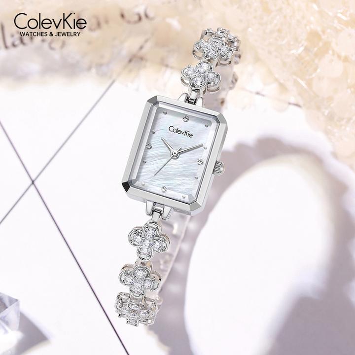 Colevkie【官方正品】满钻小方表手表女款爆款2025新款时尚女士手表