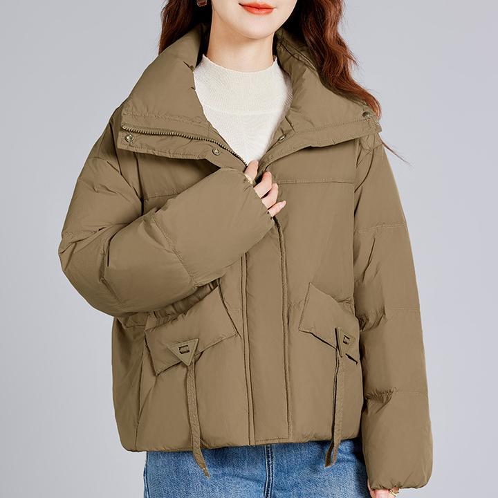 立领轻薄羽绒服女冬季2025新款洋气减龄女装安可拉红鸭绒短款外套