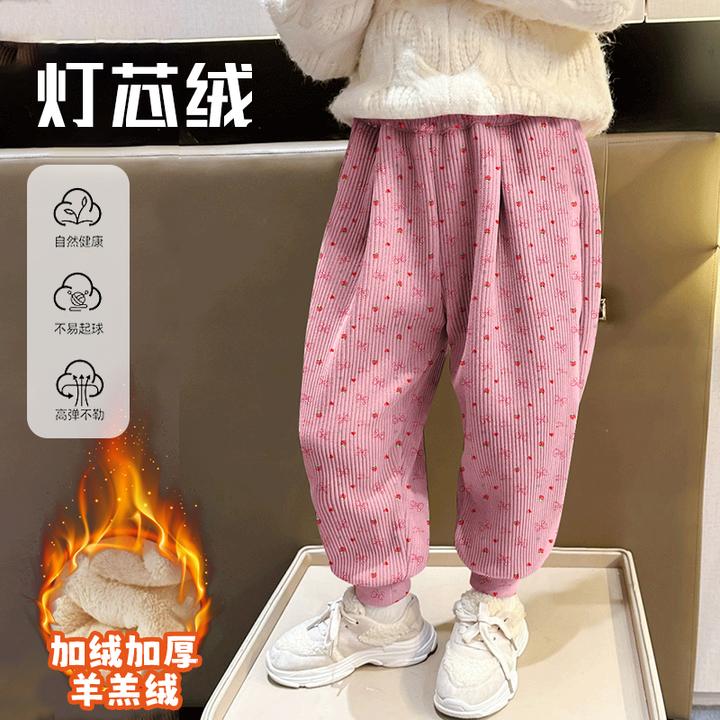 男女童春秋灯芯绒裤子卡通长裤儿童2025秋季新款休闲长裤爆款潮