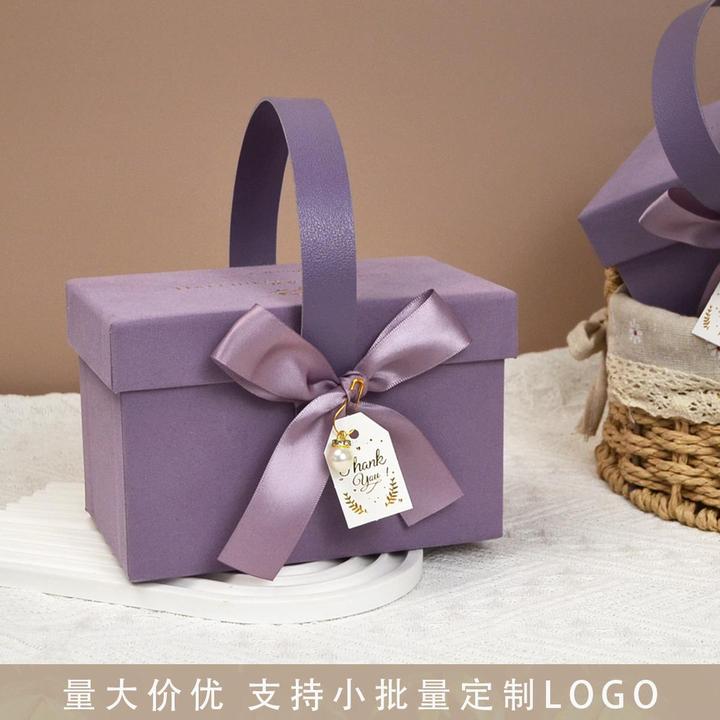 喜糖盒结婚糖盒高级感免折叠满月周岁婚礼伴手礼盒子简约手提空盒