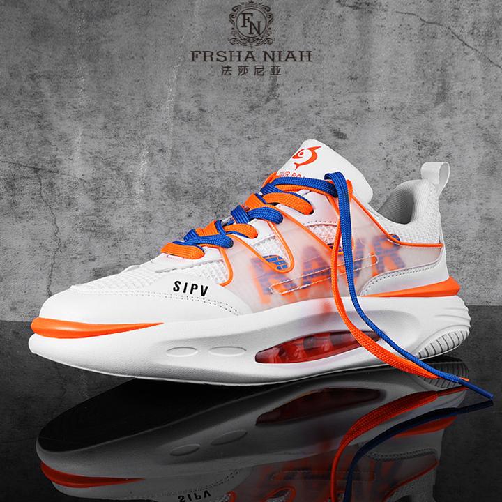 法莎尼亚情侣款气垫透气软底夏季运动鞋飞织户外男鞋潮搭小白鞋