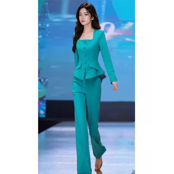富家千金早秋高级感小洋装名媛气质高端小香风西装裤子职业套装女