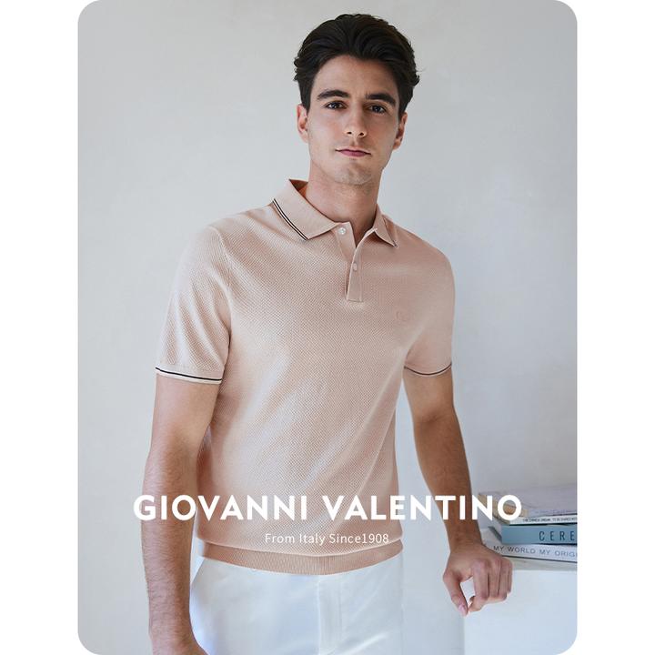 [凉感]GIOVANNI VALENTINO夏季polo衫男士短袖休闲翻领t恤保罗衫