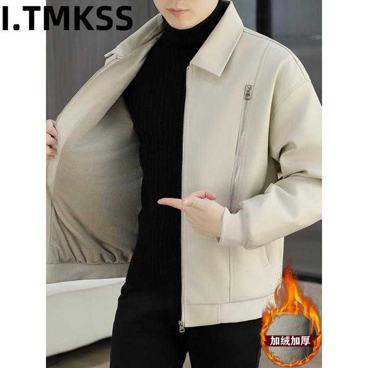 2026冬季新款加绒加厚皮衣男士休闲高端轻奢保暖机车服皮夹克外套