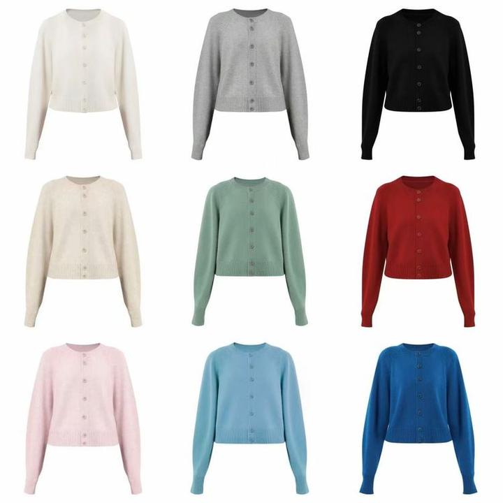 阿玛施548033-【温柔狙击】早春390圆领U领串珠长袖针织衫