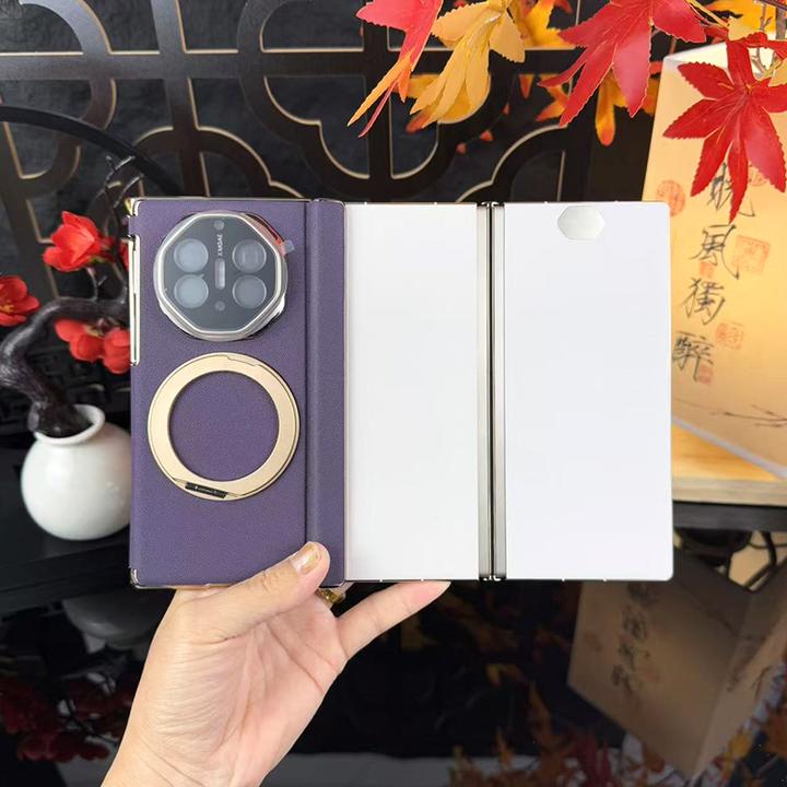 适用华为MateXTs手机壳新款双中轴真皮旋转支架XT精孔镜头商务壳