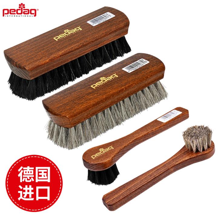 PEDAG进口马毛马鬃毛清洁专用护理红翼刷子皮鞋皮包软毛上油鞋刷