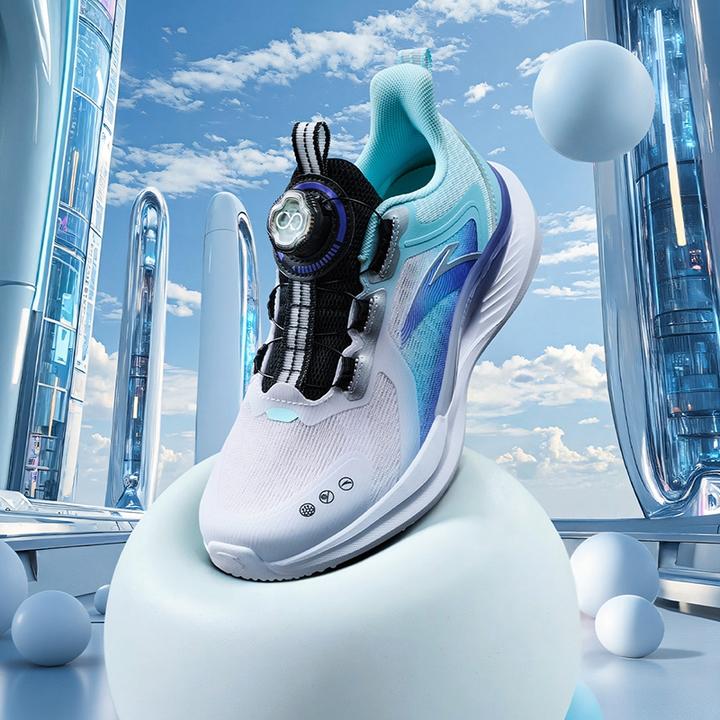 安踏儿童驭风2025舒适防滑耐磨青少年网面运动鞋