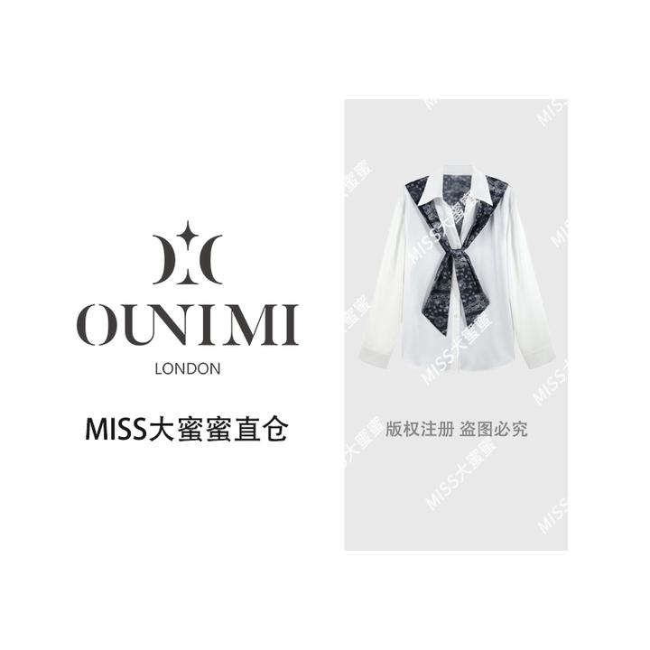 【大蜜蜜】复古法式碎花丝巾衬衫休闲百搭上衣SHBZW651976