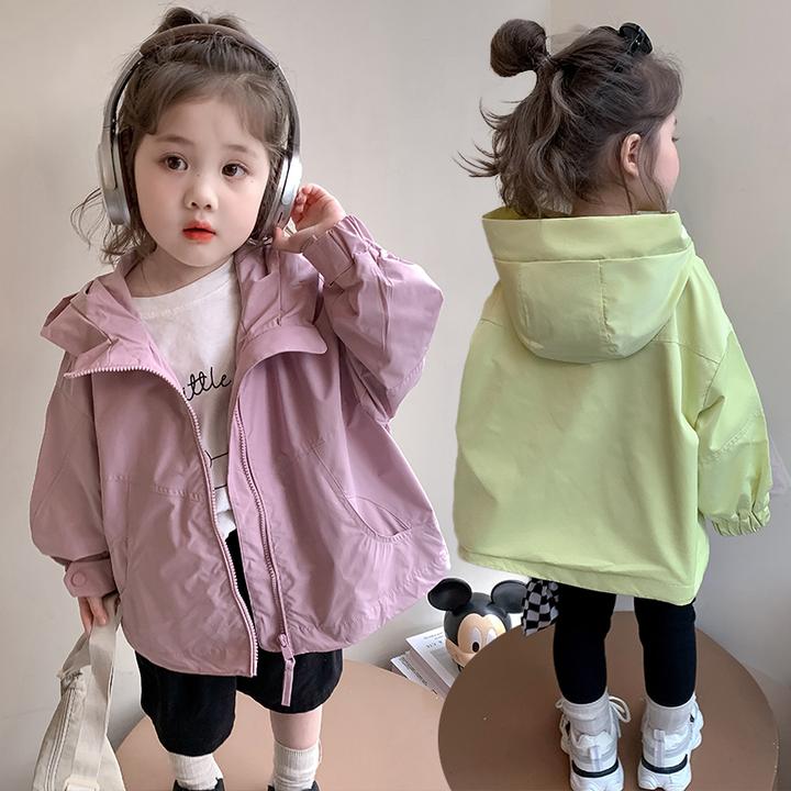 女童外套春装2025新款洋气冲锋衣儿童防风春秋款女宝宝宽松上衣潮