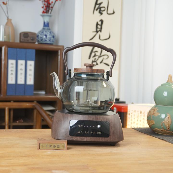 （展会福利）木纹大元宝电陶炉➕木盖高升蒸煮提梁壶高硼硅