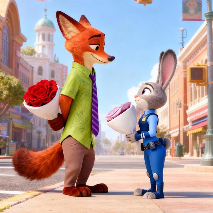 疯狂动物城2永生花盲盒情侣手办公仔玩偶摆件柏治廷联名礼物正版