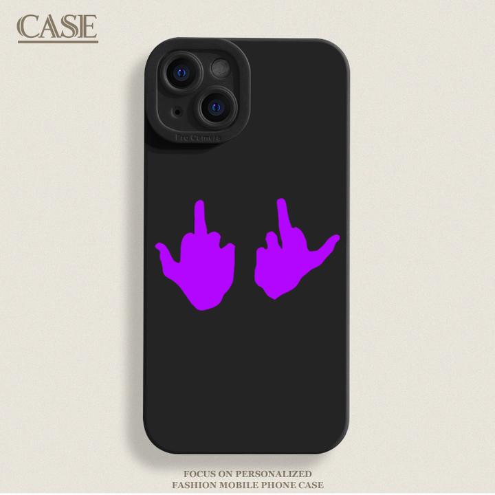 中指手势适用iPhone16ProMax手机壳15苹果14软13瞳影12磨砂11xsxr