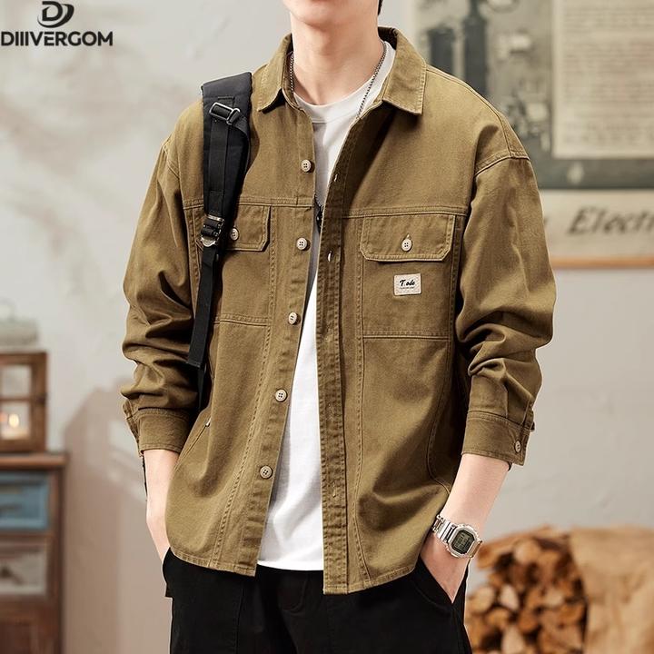 爆款男士牛仔衬衫外套2025新款复古潮牌男款春秋休闲痞帅上衣夹克
