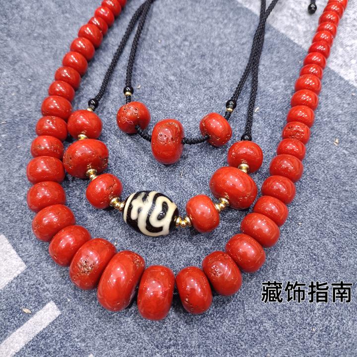 2025新款深红色西藏式珠子藏族仿珊瑚女士项链锁骨链爆款不掉色