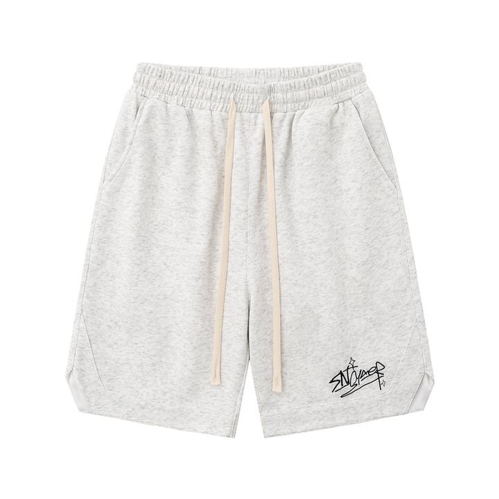 美式复古街头宽松运动风小刺绣跑步卫裤欧美中性休闲橡筋腰头短裤