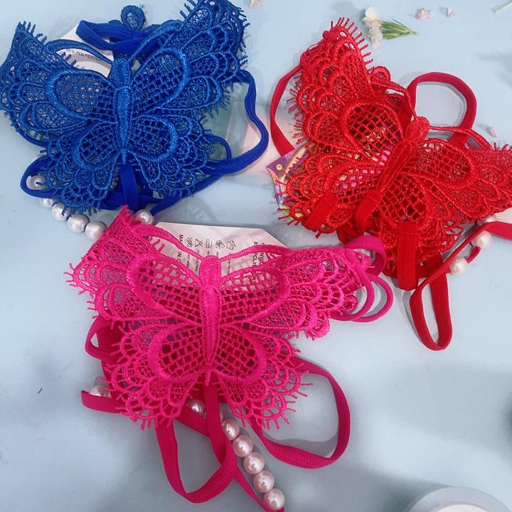 女士低腰大蝴蝶刺绣内裤