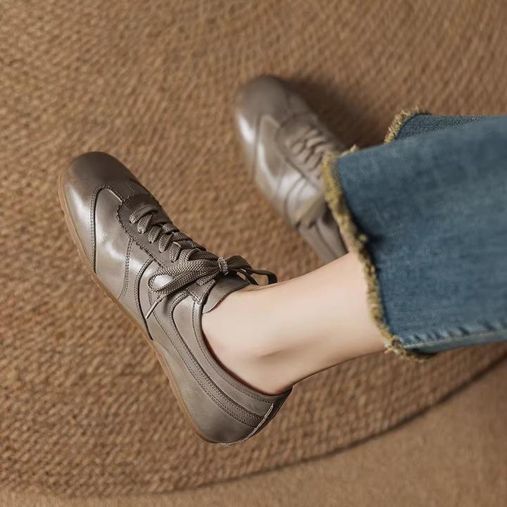 羊皮断码清仓美拉德小众德训鞋系带阿甘鞋休闲运动百搭复古板鞋女