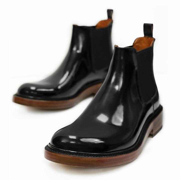 进口意大利马臀皮短靴秋冬真皮鞋男皮靴一脚蹬英伦风圆头切尔西靴