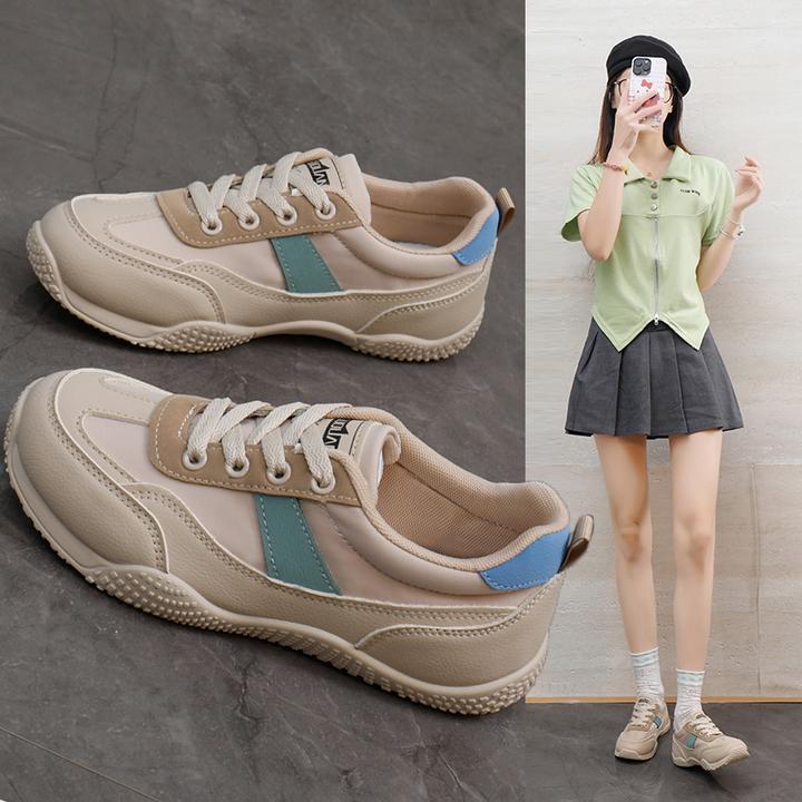 2025春新款ins韩版学生厚底复古德训鞋百搭小白鞋休闲运动女鞋