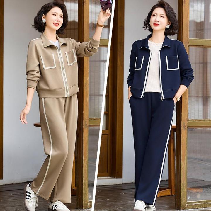 恒源祥彩羊气质妈妈春装时尚运动套装新款洋气中年女士春秋新款两