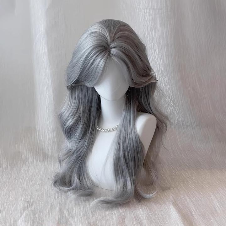 困困鱼【银铃】假发女银灰色长卷发八字刘海网红Lolita氛围感全头套