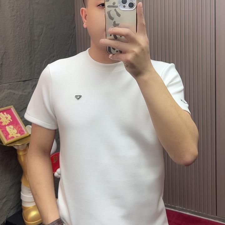 2025-35239秋冬圆领加绒常规短袖商务休闲T恤秋冬男士上衣