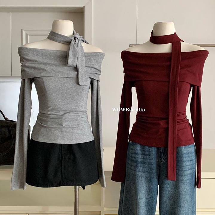 T恤短款长袖打底衫高领连帽耐磨包袖简约通勤休闲风秋冬加厚显瘦