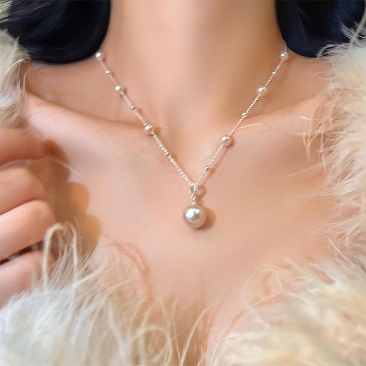 铜仿珍珠项链 曼塔玫瑰贝珠锁骨链女气质高级感轻奢小众颈链配饰