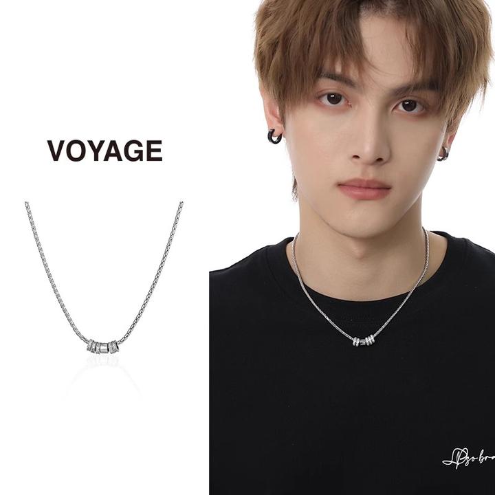 钛钢项链 圆环转运珠吊坠项链男款小众高级感锁骨链男士潮牌百搭